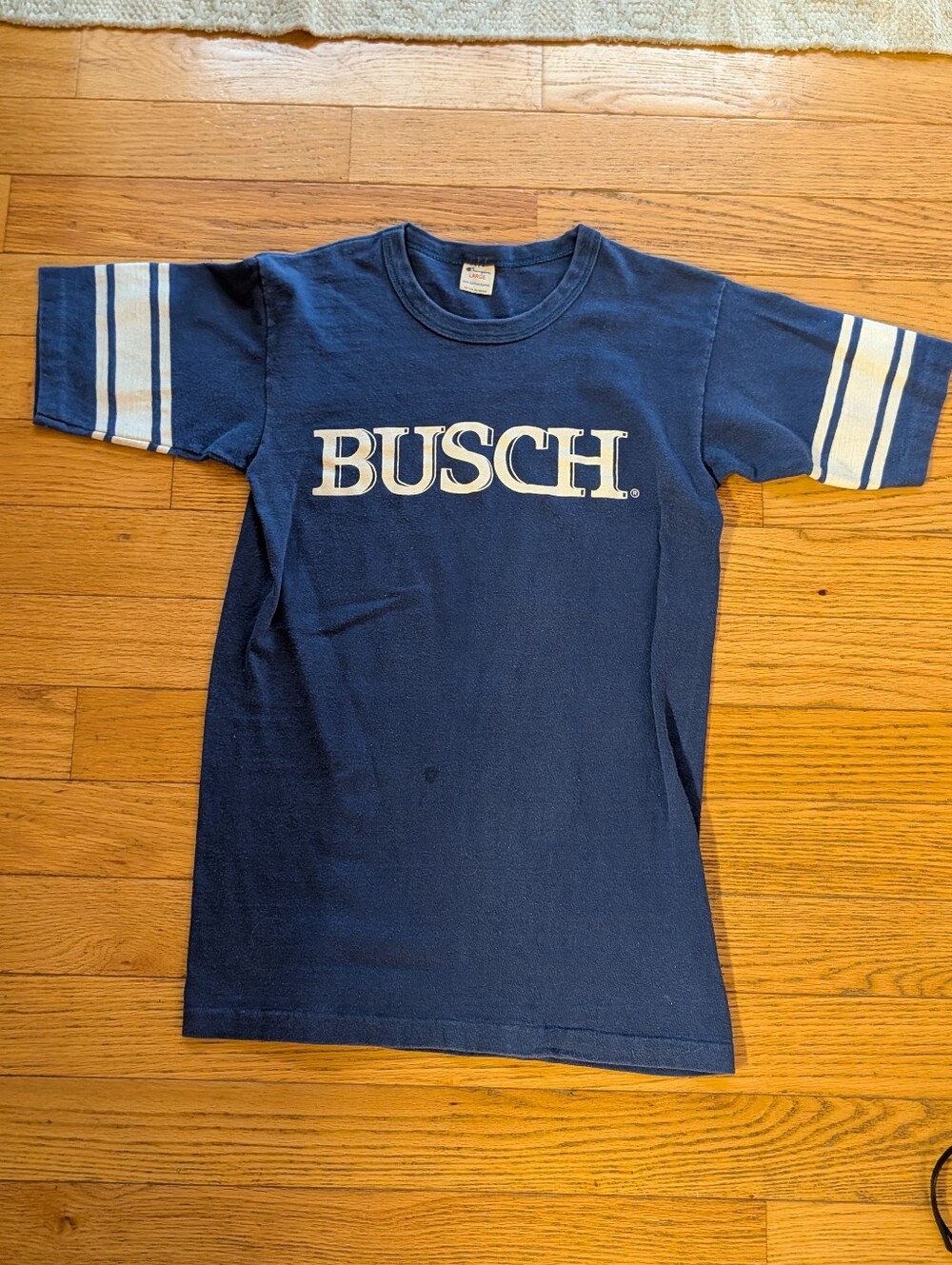 Vintage 80s Busch Beer Champion Ringer T-shirt Retro Brewery Anheuser Busch Vtg